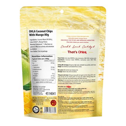 OHLA Coconut Chips With Mango 80g (Case 25)