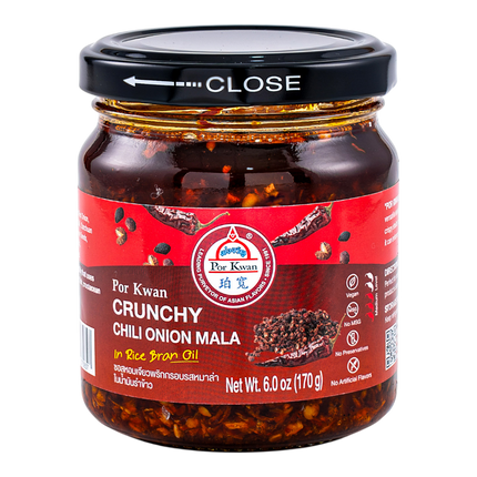 POR KWAN Crunchy Chili Onion Mala in Rice Barn Oil Sauce 170g (Case 24)