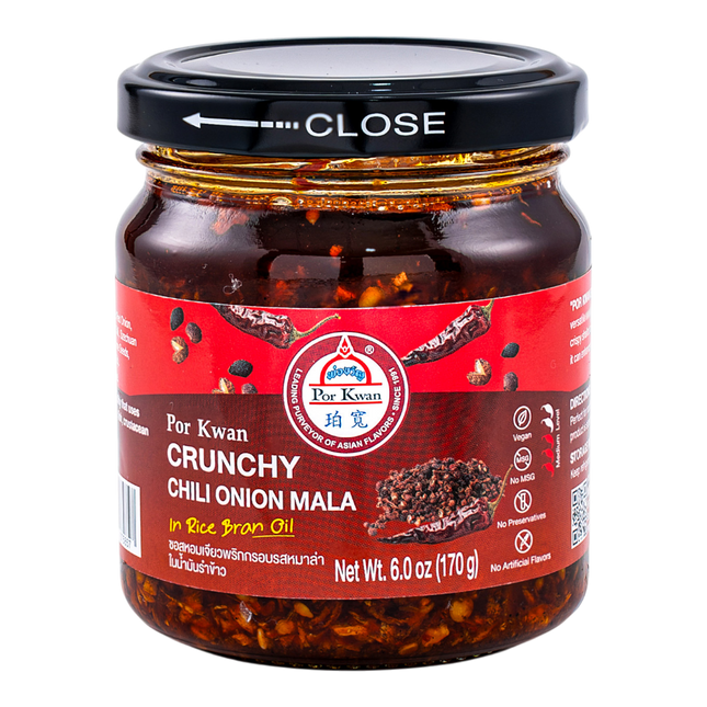 POR KWAN Crunchy Chili Onion Mala in Rice Barn Oil Sauce 170g (Case 24)