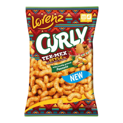 LORENZ Curly Tex-Mex Style Peanuts 100g (Case 14)