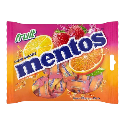 MENTOS Fruit Flavour (Strawberry, Orange, Lemon) Candy 270g (Case 24)