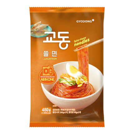 GYODONG Jjolmyeon Spicy Chewy Noodle 480g (Case 12)