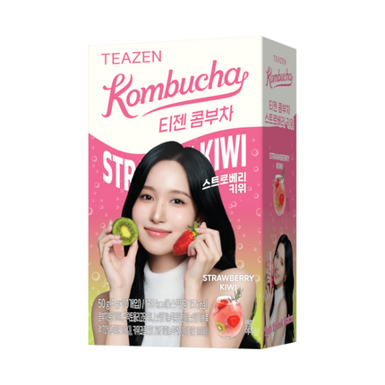 TEAZEN TWICE Edition Kombucha Strawberry Kiwi 10 Sticks 50g (Case 12)
