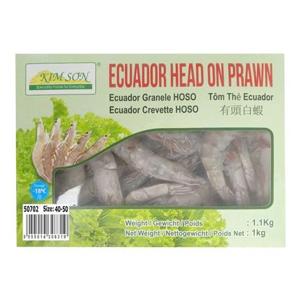 Kim Son Ecuador Head On Prawn 40/50 1kg net (Case 10)