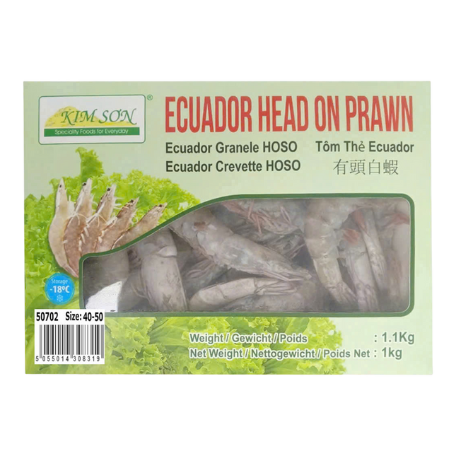 Kim Son Ecuador Head On Prawn 40/50 1kg net (Case 10)