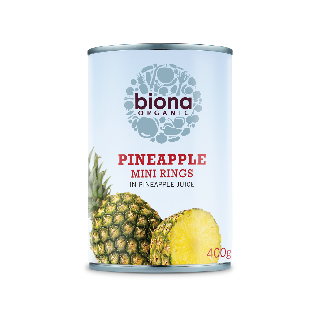 BIONA Organic Mini Pineapple Rings in Pineapple Juice 400g - Longdan Online Supermarket