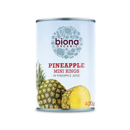 BIONA Organic Mini Pineapple Rings in Pineapple Juice 400g - Longdan Online Supermarket