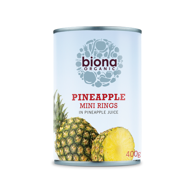 BIONA Organic Mini Pineapple Rings in Pineapple Juice 400g - Longdan Online Supermarket