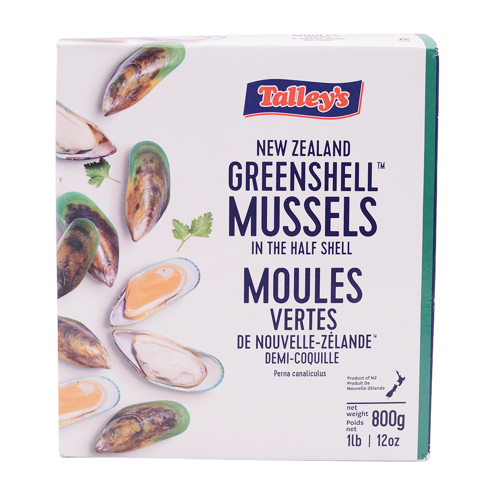 Talleys 1/2 Shell Green Lip Mussels 800g (Frozen) - Longdan Online Supermarket
