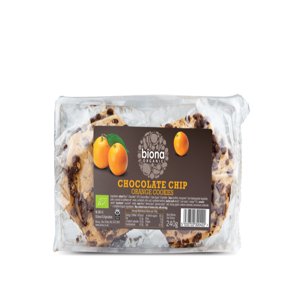 BIONA Organic Chocolate Chip & Orange Cookies 240g - Longdan Online Supermarket