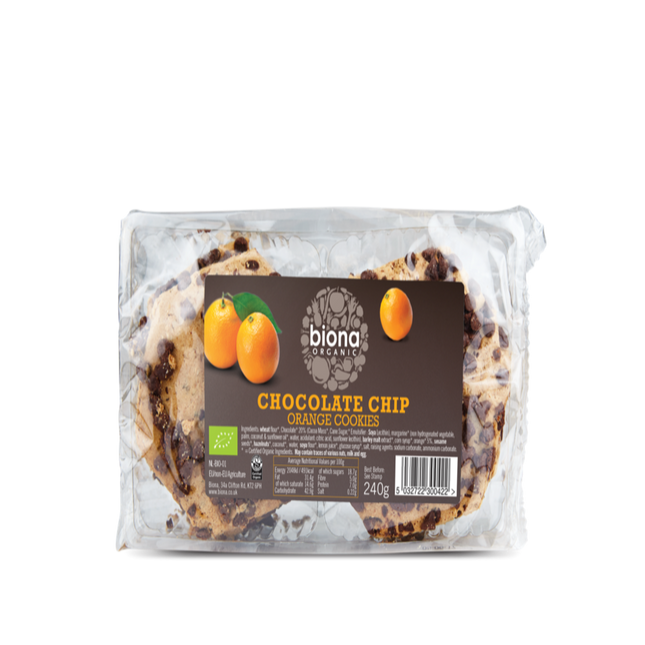 BIONA Organic Chocolate Chip & Orange Cookies 240g - Longdan Online Supermarket
