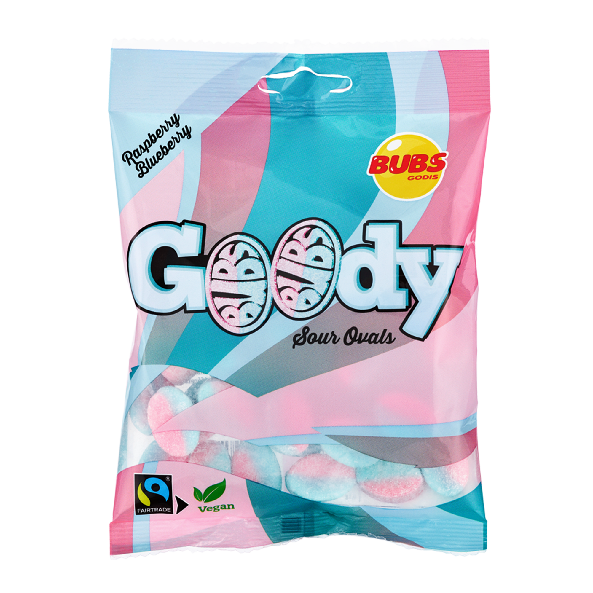 Bubs Godies Goody Sour Ovals Rasberry Blueberry 90g - Longdan Official Online Store