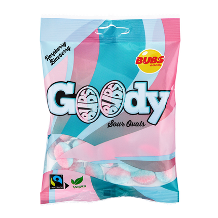 Bubs Godies Goody Sour Ovals Rasberry Blueberry 90g - Longdan Official Online Store