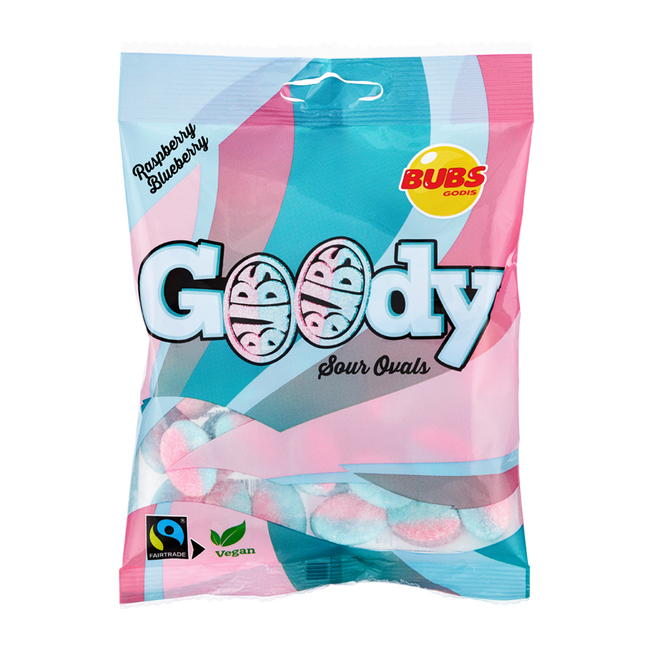 Bubs Godies Goody Sour Ovals Rasberry Blueberry 90g - Longdan Official Online Store
