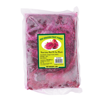 KIM SON Red Dragon Fruit Puree 1kg (Frozen) (Case 10)