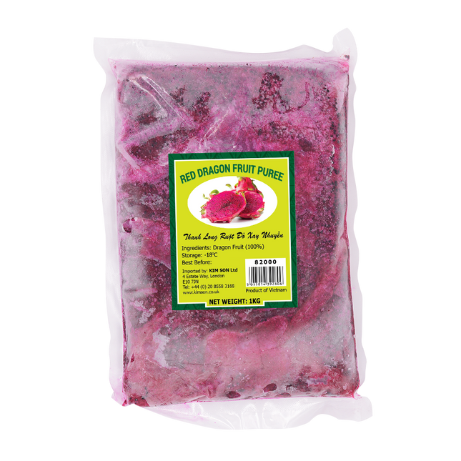 KIM SON Red Dragon Fruit Puree 1kg (Frozen) (Case 10)
