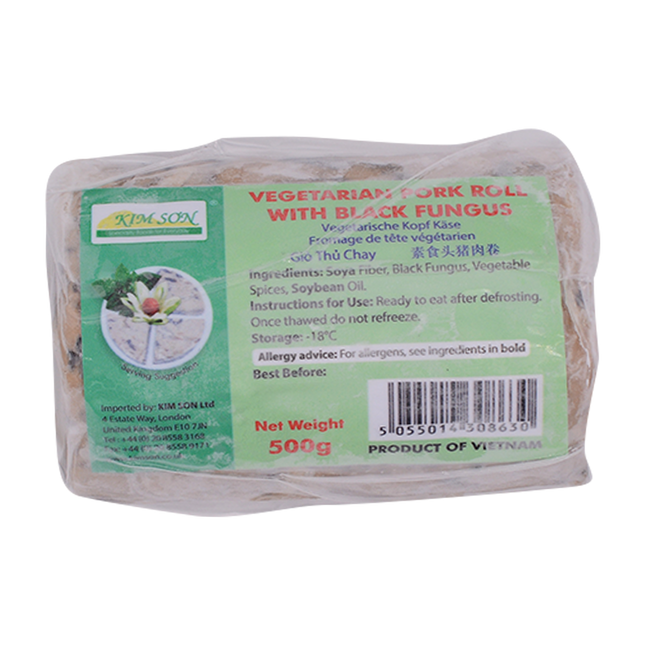 Vegetarian Pork Roll with Black Fungus 500g (Frozen) - Longdan Online Supermarket