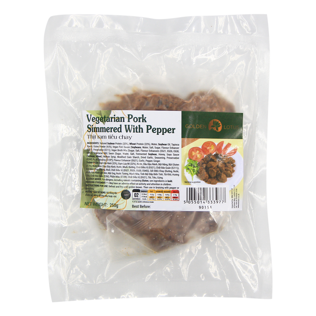 GOLDEN LOTUS Vegetarian Pork Simmered With Pepper 250g (Frozen) - Longdan Official Online Store