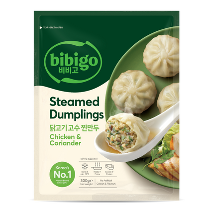 CJ Bibigo Steamed Dumplings Chicken & Coriander 560g (Case 15)