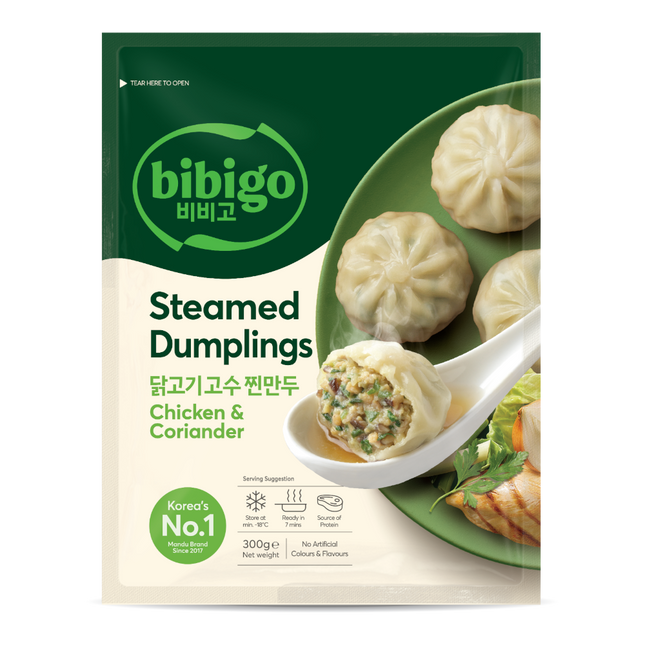 CJ Bibigo Steamed Dumplings Chicken & Coriander 560g (Case 15)