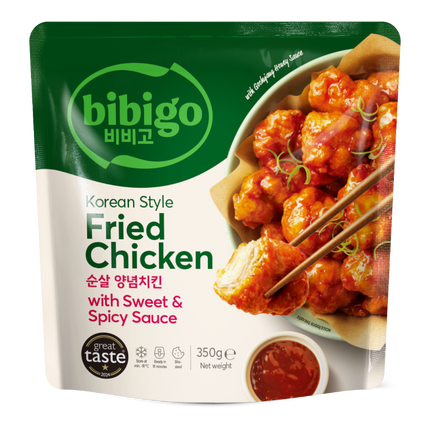 CJ BIBIGO Korean Fried Chicken with Sweet & Spicy Sauce 350g (Frozen) (Case 10)