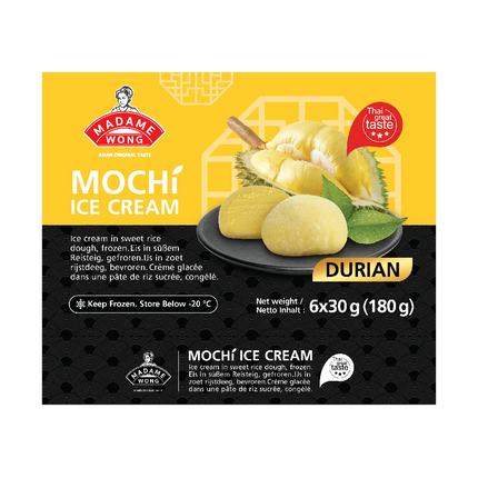 MADAME WONG Mochi Ice Cream - Durian (6pcs) 180g (Case 12)