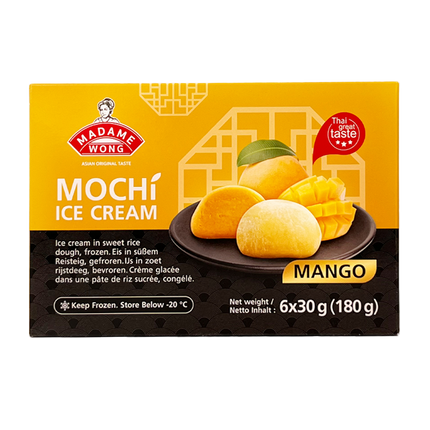 MADAME WONG Mochi Ice Cream - Mango (6pcs) 180g (Case 12)