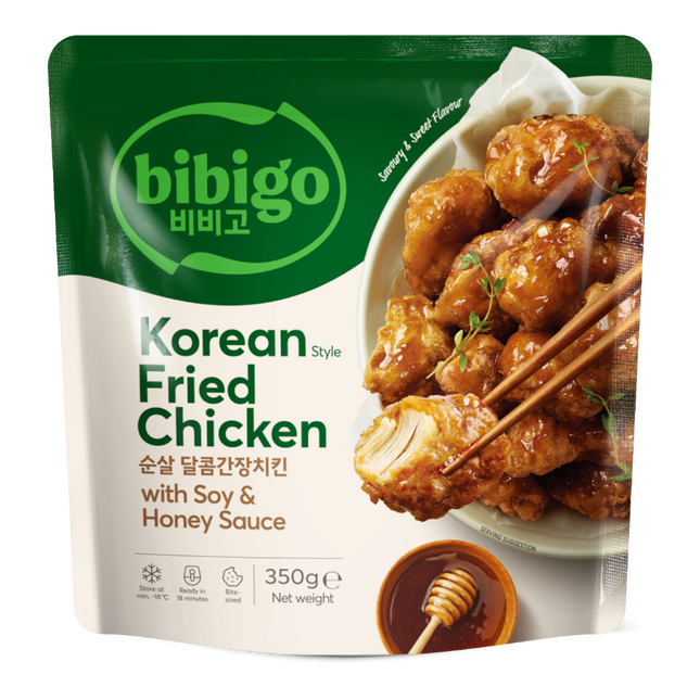 CJ BIBIGO Korean Style Fried Chicken with Soy & Honey Sauce 350g (Case 10)