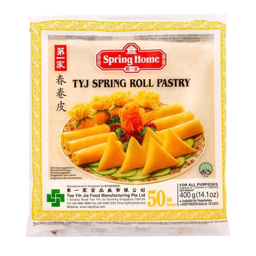 TEE YIH JIA 6in Spring Roll Pastry (50sheets) 400g (Case 40)