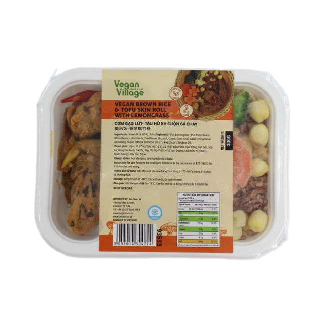 Vegan Village Brown Rice & Tofu Skin Roll With Lemongrass 300G (Frozen) (Case 20)