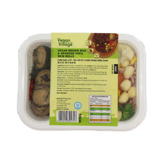 Vegan Village Brown Rice & Seaweed Tofu Skin Rolls 300G (Frozen) (Case 20)