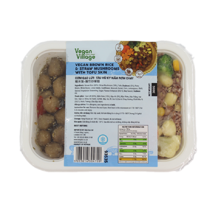 Vegan Village Brown Rice & Straw Mushrooms With Tofu Skin 300G (Frozen) (Case 20)