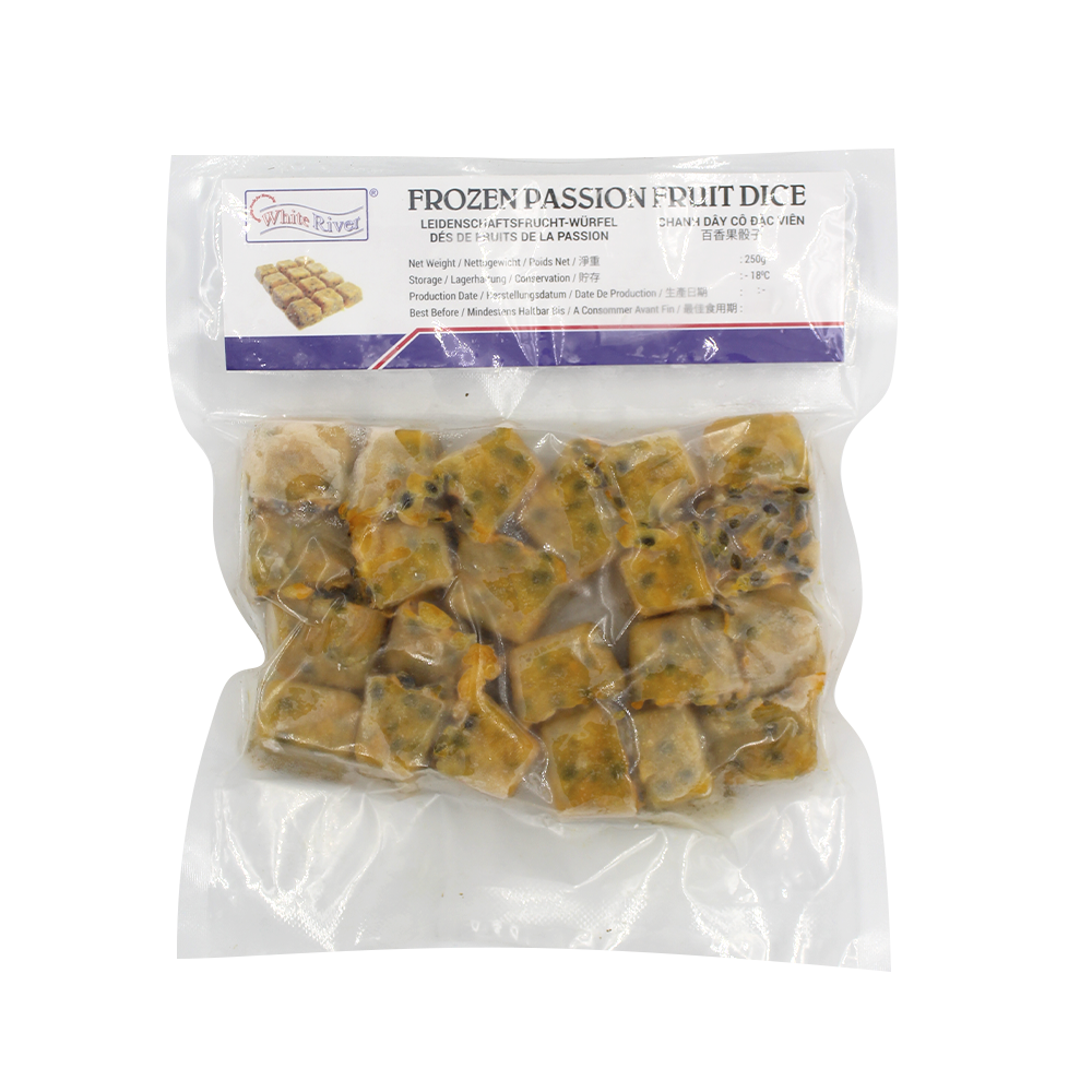 White River Frozen Passion Fruit Dice 250G (Case 20)