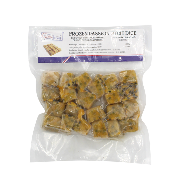 White River Frozen Passion Fruit Dice 250G (Case 20)