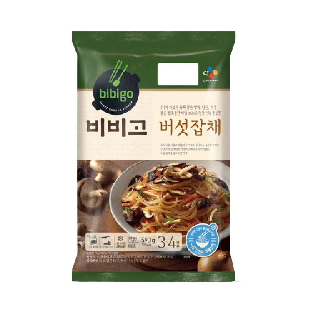 CJ BIBIGO Japchae Mushrooms and Vegetables 590g (Case 12)