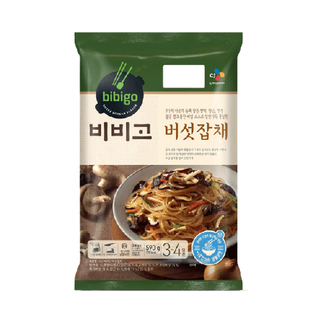 CJ BIBIGO Japchae Mushrooms and Vegetables 590g (Case 12)