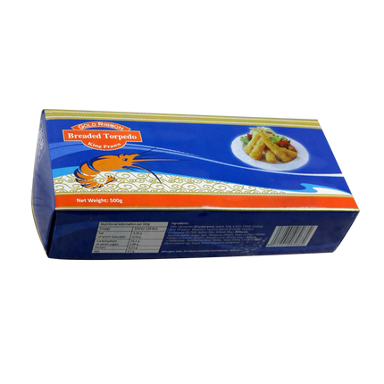 Gold Ribbon Breaded Torpedo King Prawn 500g  (Frozen) (Case 12)
