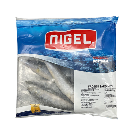 Nigel Whole Sardines 16-20 800gnet (Frozen) (Case 12)