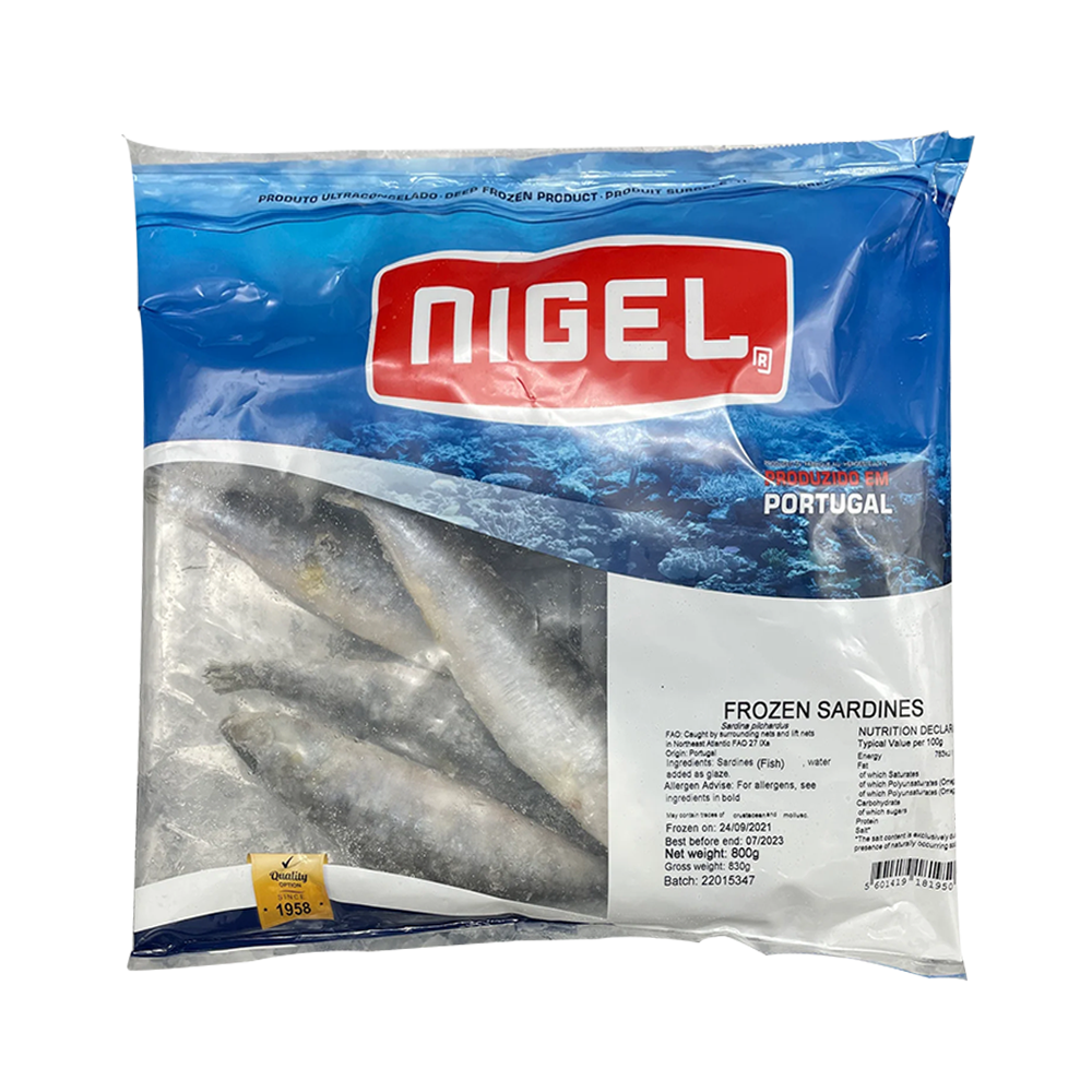 Nigel Whole Sardines 16-20 800gnet (Frozen) (Case 12)
