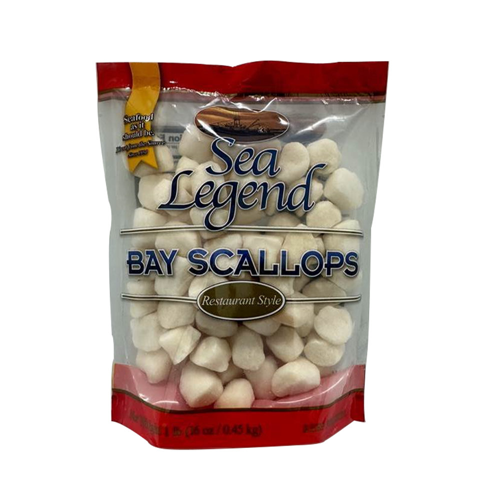 Sea Legend IQF Raw Roeless Bay Scallops 40-60 454gnet (Frozen) (Case 20)