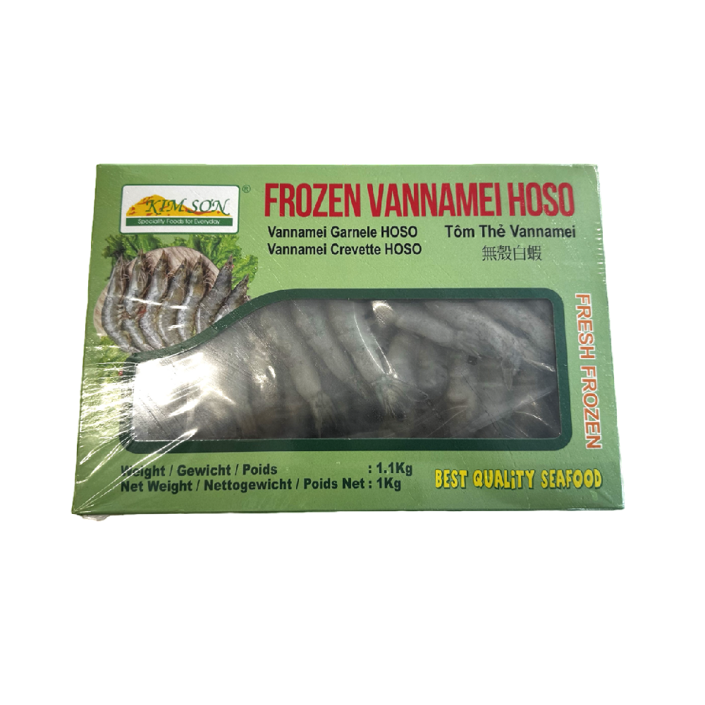 Kim Son Frozen HOSO Vannamei Shrimp 50-60 1kg (Case 10)