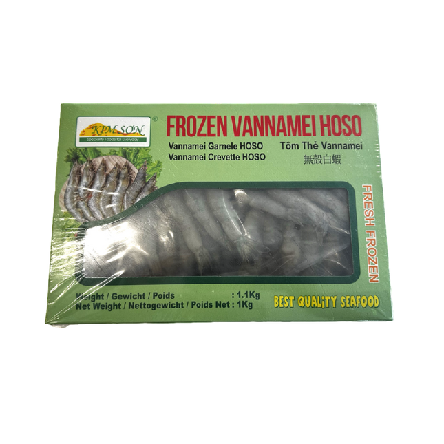 Kim Son Frozen HOSO Vannamei Shrimp 50-60 1kg (Case 10)
