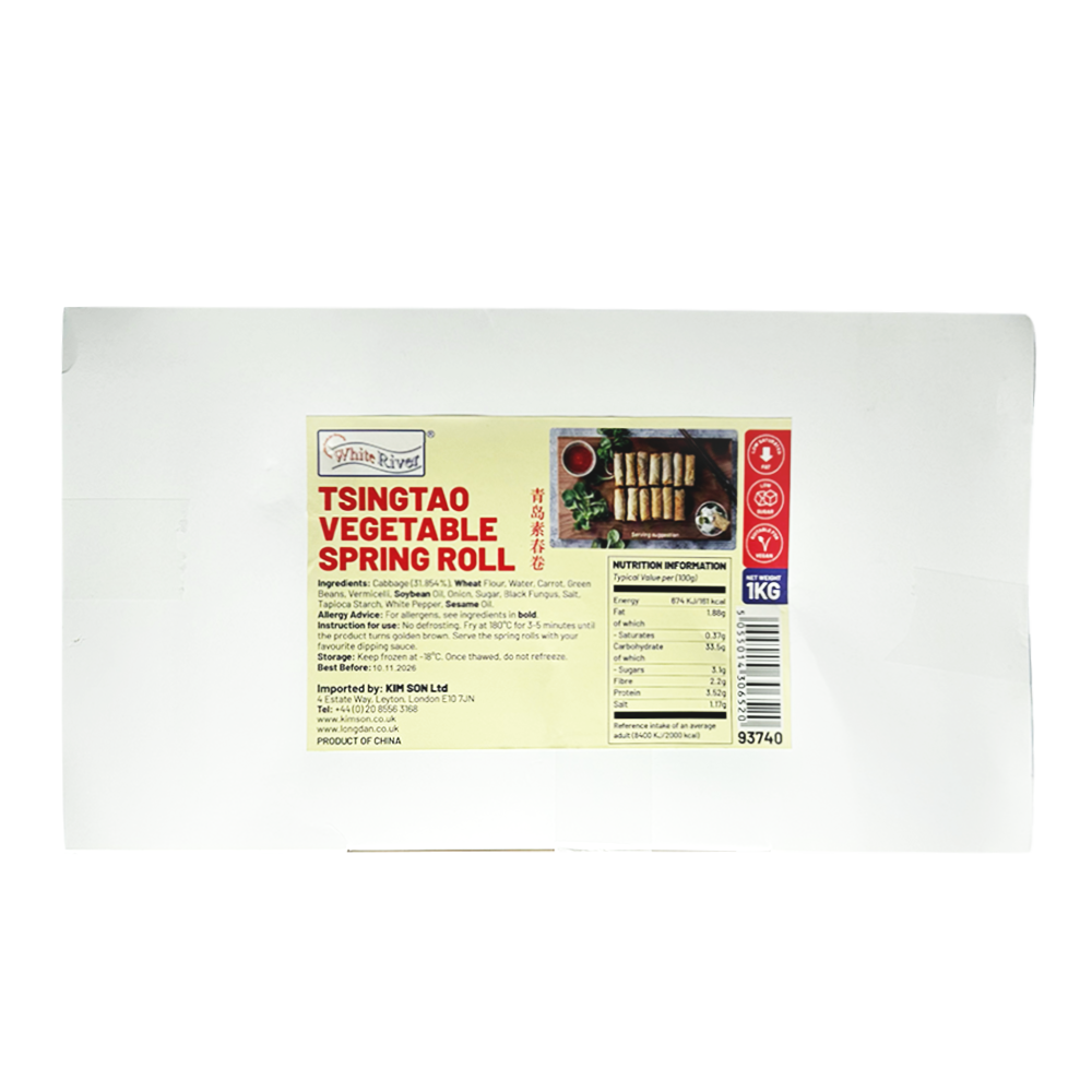 White River Tsingtao Vegetable Spring Roll 1kg (Case 10)