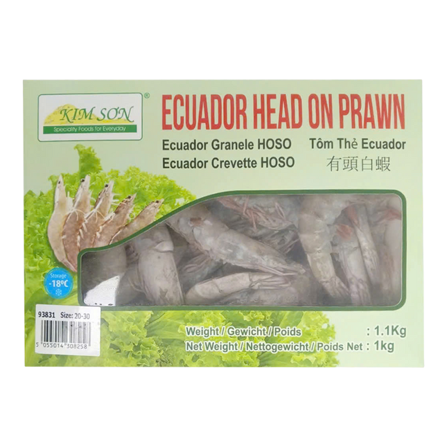 Kim Son Ecuador Head On Prawn 20/30 1kg net (Case 10)