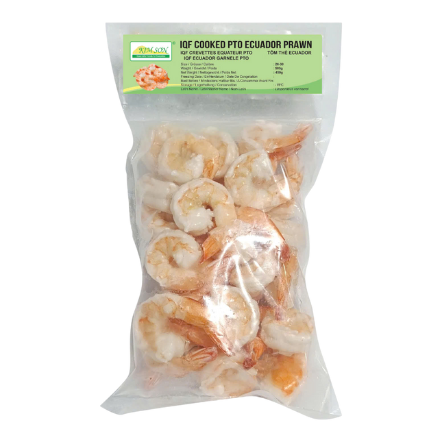 Kim Son Ecuador IQF Cooked PTO 26/30 450g net (Case 20)
