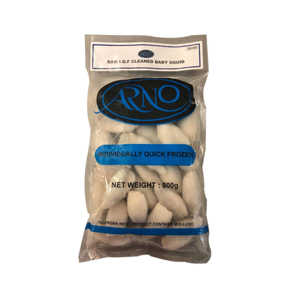 ARNO IQF Whole Cleaned Baby Squid 20/40 1KG (800gnet) (Frozen) (Case 10)