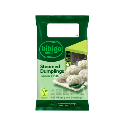 CJ BIBIGO Steamed Dumplings Green Chilli 168g (Case 24)