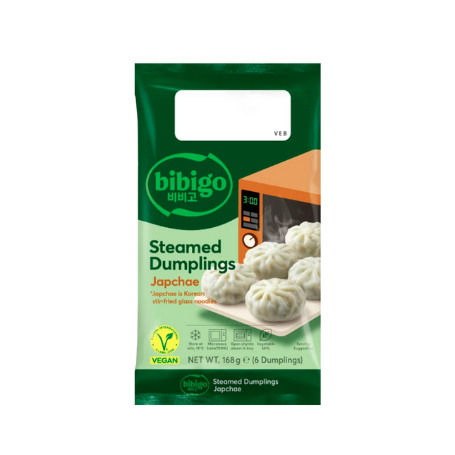 CJ BIBIGO Steamed Dumplings Steamed Japchae 168g (Case 24)