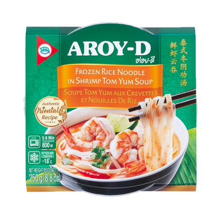 AROY-D Rice Noodle in Shrimp Tom Yum Soup 250g (Case 12)