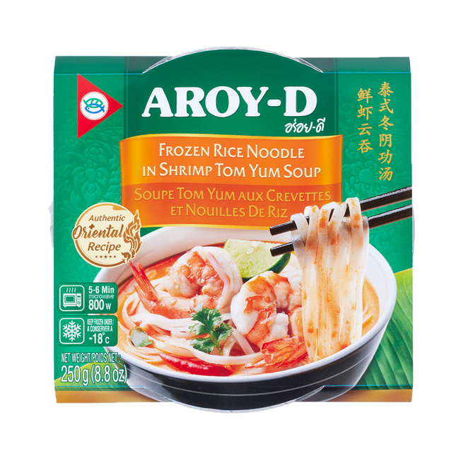 AROY-D Rice Noodle in Shrimp Tom Yum Soup 250g (Case 12)